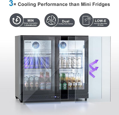 COTLIN 36" W Back Bar Cooler Beer Fridge Undercounter Refrigerator - Image 3