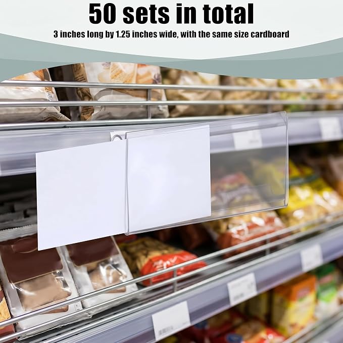 Kathfly 50 Pcs Plastic Wire Shelf Label Holder Tags - Image 6