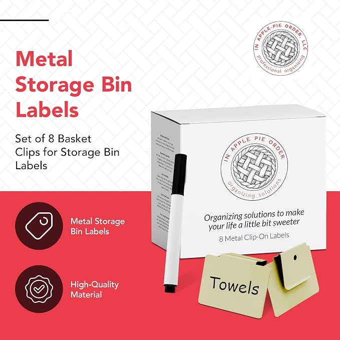 Labels for Storage Bins | Metal Storage Bin Clips - Image 8