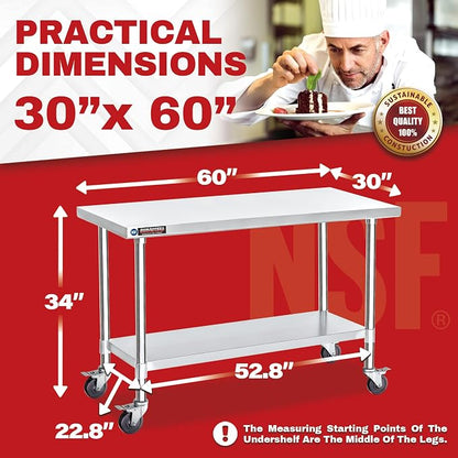 DuraSteel 30x60 NSF Stainless Steel Cart - Image 6