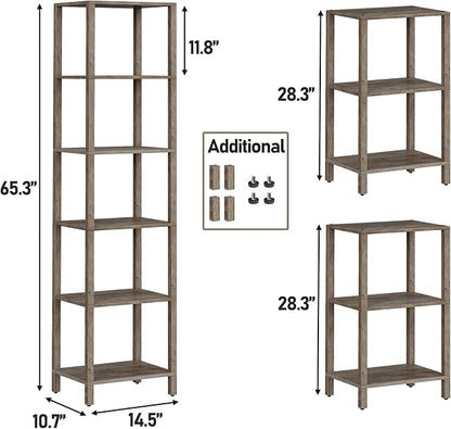 TUTOTAK Bookshelf, 6-Tier Tall Narrow Book Shelf - Image 2