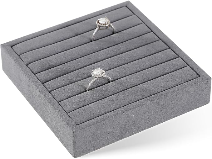 Dark Blue Jewelry Display Tray Ring Necklace Earring Bangle Organizer by Yinbeini