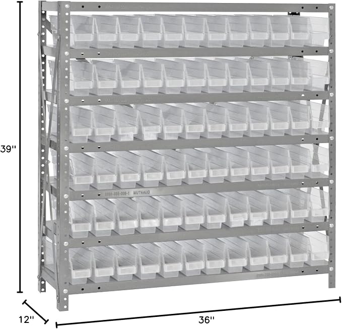 Quantum Storage Systems 1239-100CL Clear-View Sloped Shelving Unit - Image 2