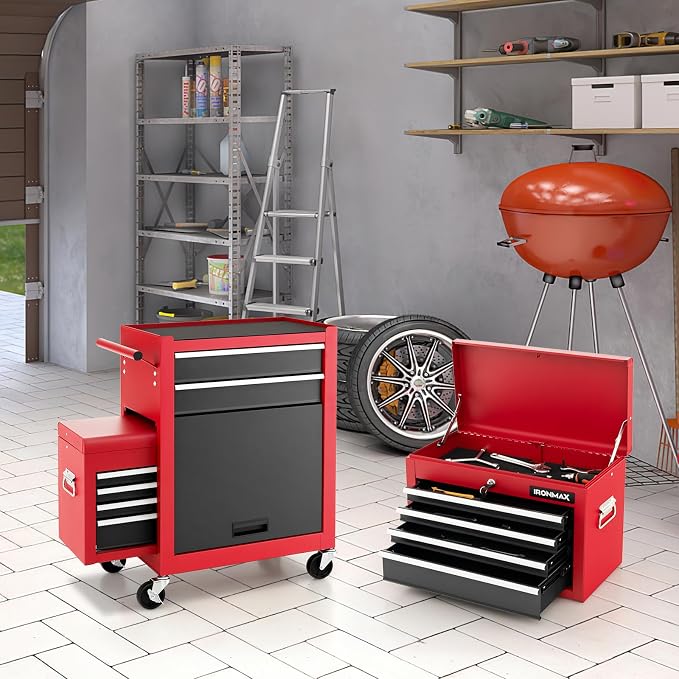 Goplus Tool Chest, 3-in-1 Rolling 6 Drawers Tool Cabinet - Image 9