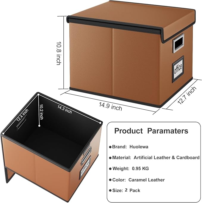 File Organizer Box with Lids, Collapsible File Folder Organizer | File Box with - Image 6