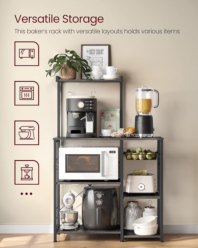 VASAGLE Baker's Rack, Microwave Stand, Kitchen Storage Rack - Image 7