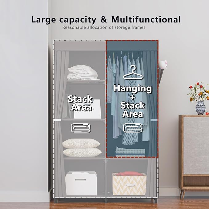 SORCEDAS Portable Closet Wardrobe Organizer Storage - Image 5