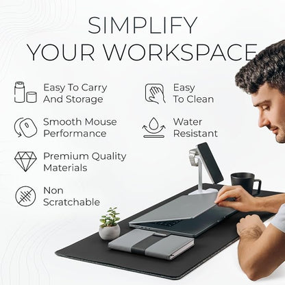 Nordik Felt and Leather Desk Mat Non-Slip - Image 6