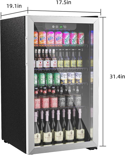 Compact Freestanding Beverage Refrigerator, 126 Can/3.2 Cubic FeetMini Fridge - Image 5