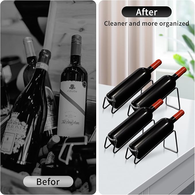 TONLEA Countertop Wine Rack, Metal Small Wine Rack, Tabletop Wine Storage Stand - Image 7