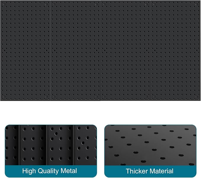 4 Pack 12-Inch X 24-Inch Metal Pegboard Wall Panels, Peg Boards - Image 4