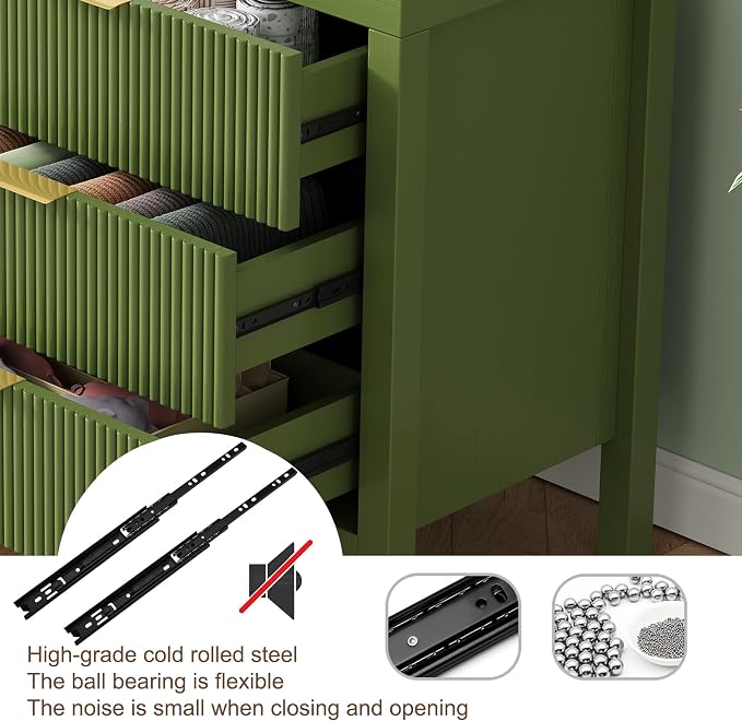 3 Drawer Dresser, Modern Wood Storage Chest of Drawers Organizer - Image 4