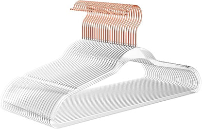 Premium Clear Invisible Acrylic Hangers, Crystal Plastic Hangers, Pants & Dress by MIZGI