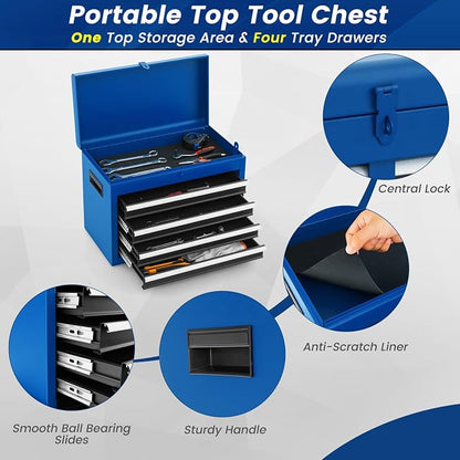 Goplus Rolling Tool Chest, 5-Drawer Tool Box Organizer w/Lockable Wheels & - Image 5