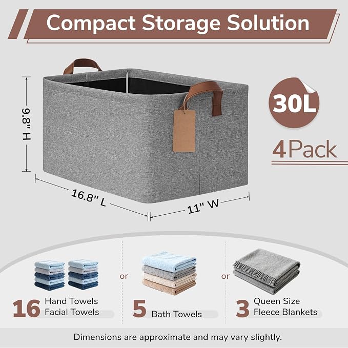 CHICVITA 4 Pack Large Storage Baskets - Image 3
