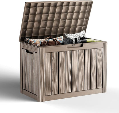 45 GallonOutdoor Storage Box, Resin Deck Boxes Waterproof, IndoorOutdoor Bin by GGYI
