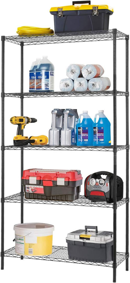 BestOffice 14Dx36Wx72H 5-Shelf Adjustable Storage Shelves Wire Shelving Unit by BestOffice