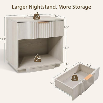 Yechen Fluted Night Stand Set 2 - Image 3