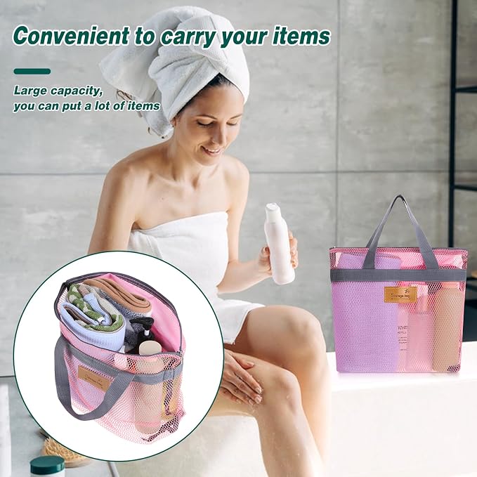KALIONE Portable Gym Shower Bag, Mesh Shower Caddy Bag, Quick Dry Hanging - Image 6