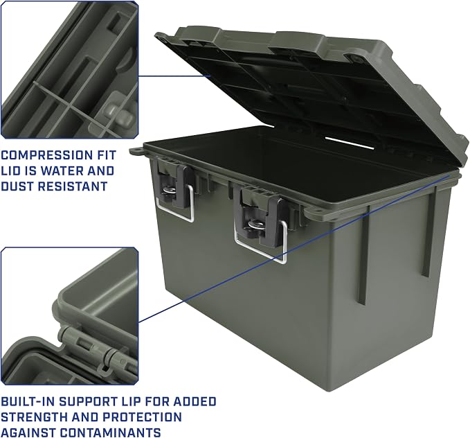 Sheffield XL Ammo Box Made in USA, Stackable Lockable Ammo Storage Box | 2 Pack - Image 5