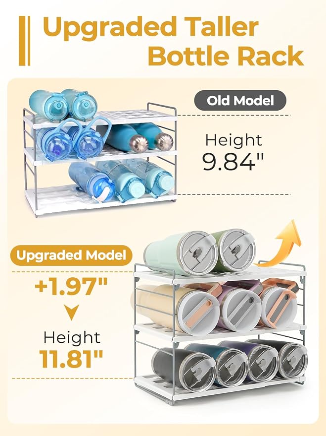 Cirhy 12" Tall 3-Tier Expandable Water Bottle Organizer – Fits 20-40 oz Stanley - Image 3