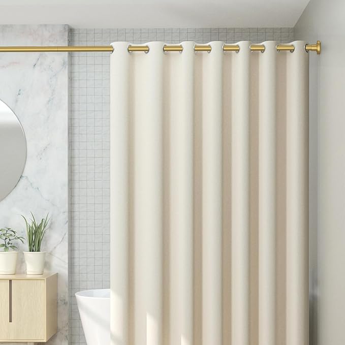 CorkLatta Gold Shower Curtain Rod 31 to 92 Inch, 1 Inch Diameter Adjustable - Image 7