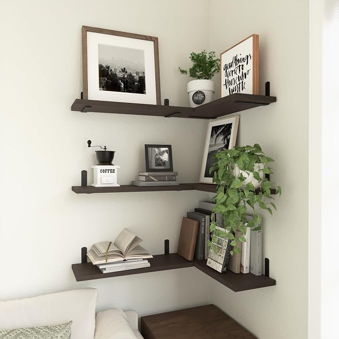 WOPITUES Wood Floating Shelves Set of 6, Shelves - Image 5