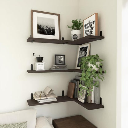 WOPITUES Wood Floating Shelves Set of 6, Shelves - Image 5