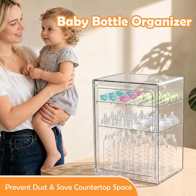 Baby Bottle Organizer, Adjustable Height Bottle Storage Organizer Baby - Image 2