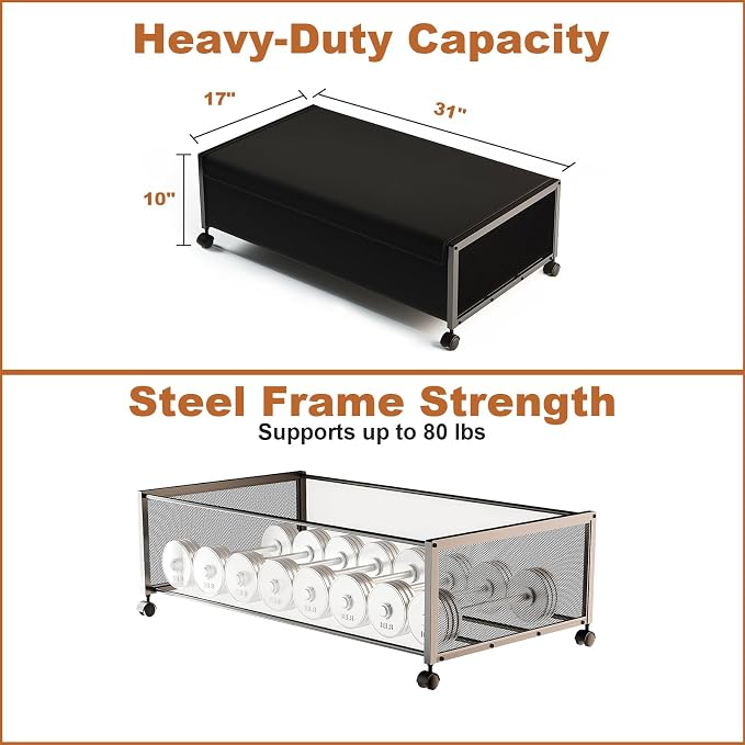 2 Pack Under the Bed Storage Containers, 10 inch Height Under Bed Shoe Storage - Image 3