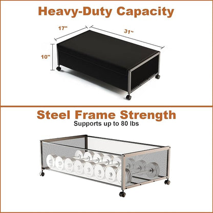 2 Pack Under the Bed Storage Containers, 10 inch Height Under Bed Shoe Storage - Image 3