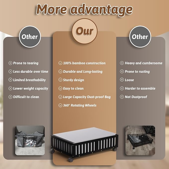 Bamboo Under Bed Storage Containers - Image 4