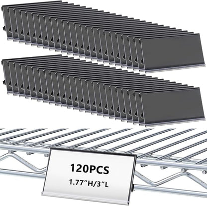 120 Pcs Wire Shelf Label Holders Compatible by Hlimior