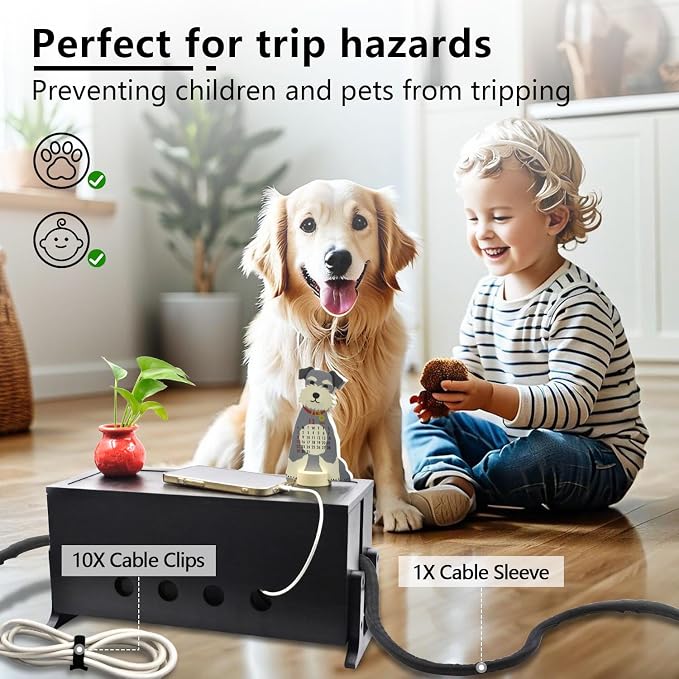 Large Cable Management Box, Wood Cord Hider Box & Organizer - Image 5