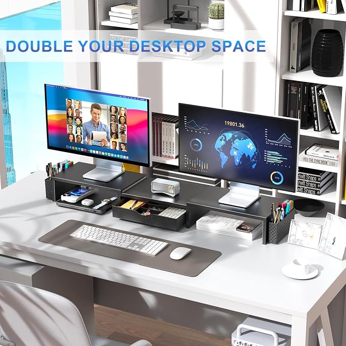 gianotter Dual Monitor Stand Riser, Desk Organizer - Image 3