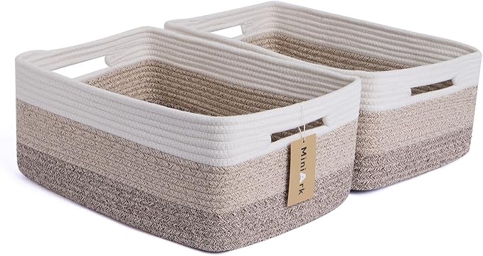 Large Storage Baskets for Shelves, Closet Organizers Bins for Clothes Blanket by MiniArkStorageBasketsHome
