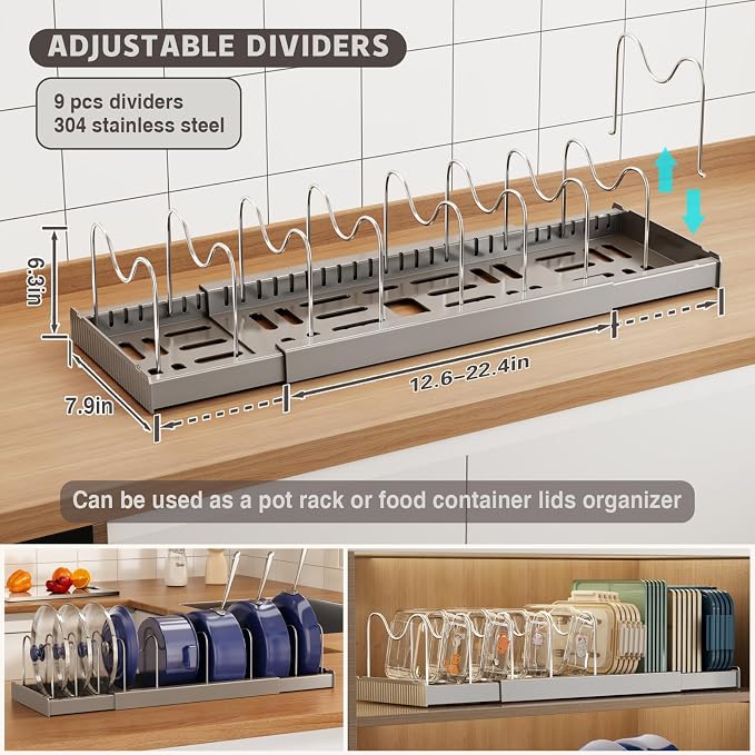 Expandable Food Storage Container Lid Organizers - Image 2