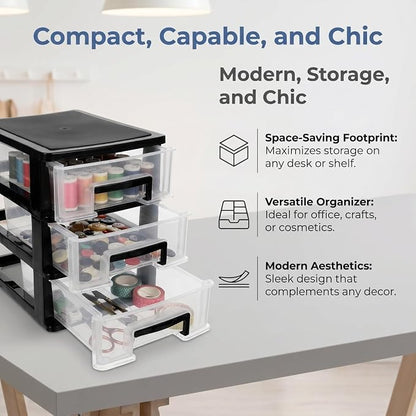 Angoily 3 Tier Plastic Drawer Type Closet, Plastic Home Office Storage Organizer - Image 5