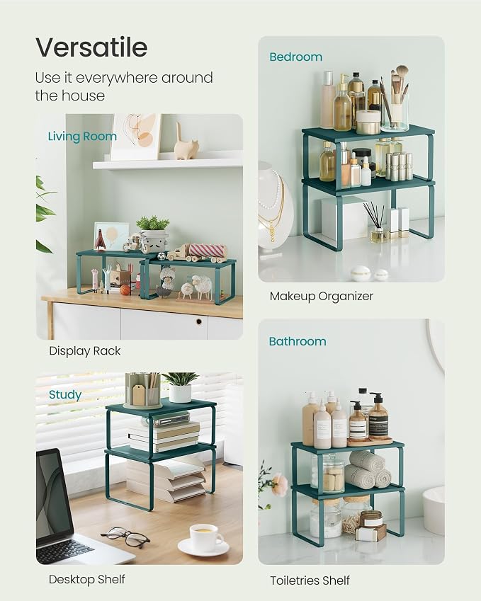 SONGMICS Cabinet Organizer Shelf, Kitchen Storage, Spice Rack, Expandable - Image 5