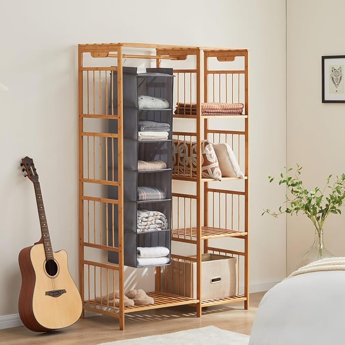 YOUDENOVA Hanging Closet Organizer, 6-Shelf Closet Hanging Shelves - Image 2