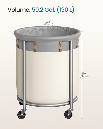 SONGMICS Laundry Basket, Rolling Steel Frame - Image 5