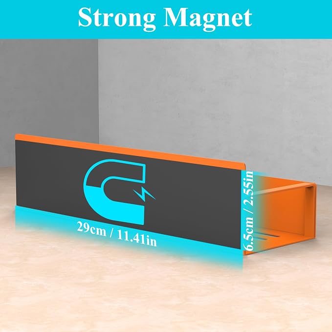Metal Magnetic Spice Rack for Refrigerator Orange, 4 Pack | Magnetic Shelves - Image 3