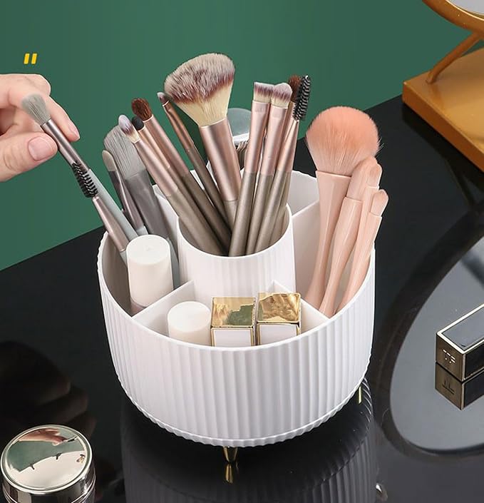 360 Degree Rotating Makeup Brush Holder Organizer Detachable Design 5 Slot Make - Image 6