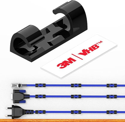Cable Clips with Strong Self-Adhesive, XIAOXI Cord Organizer Cable Management by ProfessionalCableManager