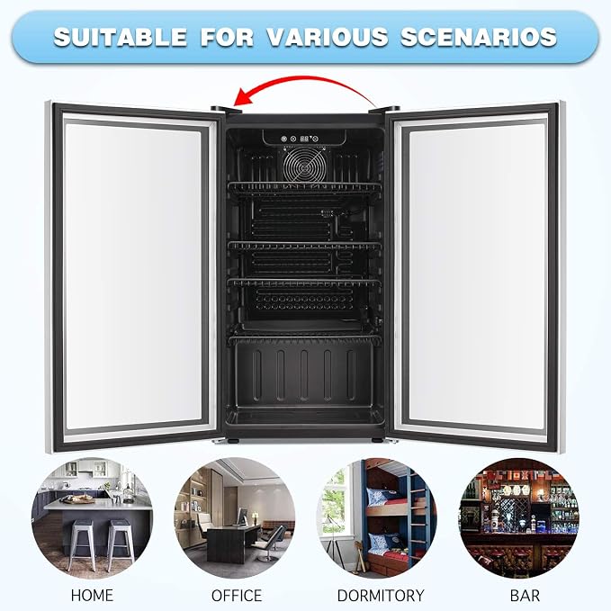 Antarctic Star Beverage Refrigerator Cooler -120 Can Mini Fridge Glass Door - Image 5