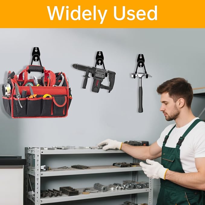 WIN&YING 6 Pack Steel Garage Storage Hooks, Heavy Duty Wall Mounted Storage - Image 7