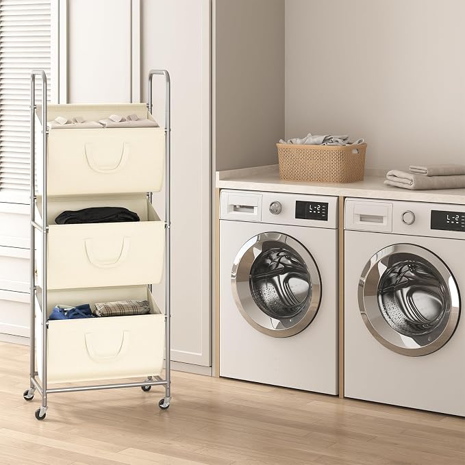 ELYKEN 120L Vertical Rolling Laundry Hamper - Image 8