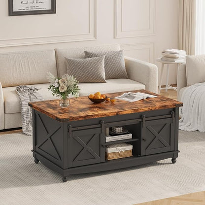 ALLSTAND 48" Farmhouse Lift Top Coffee Table - Image 7