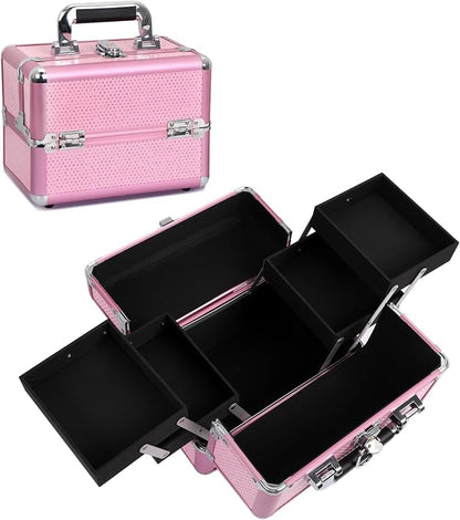 Makeup Train Case Cosmetic Organizer Case Makeup Box Portable Make Up Artist by Unknown