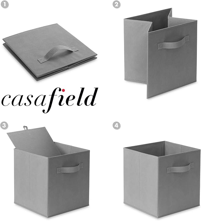 Casafield Set of 6 Collapsible Fabric Cube Storage Bins, Cubby Organizers & More - Image 6